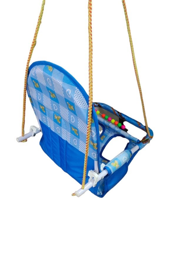 Maanit Cotton Swing Chair Folding and Washable, 1-5 Years with Safety Belt,Swing for Kids indoor and Outdoor Jhula for Babies,Baby Hanging Swing Jula (Blue) - Image 3